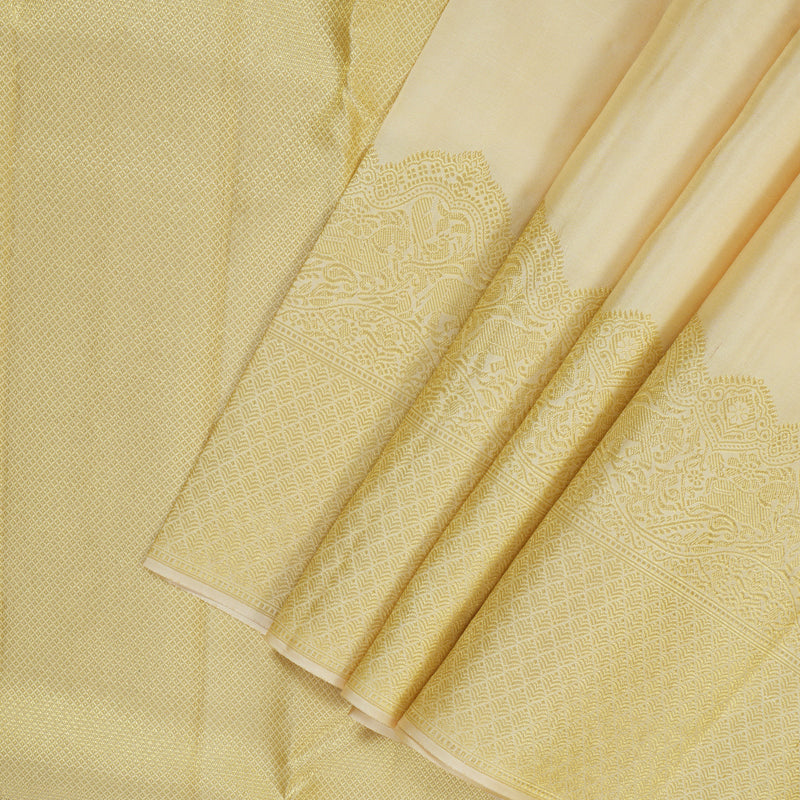 Hayagrivas Handloom ivory Kanjivaram Silk Saree SSCBF59E21-3