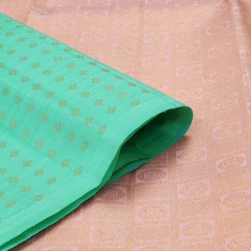 Hayagrivas Handloom Bright Teal Kanjivaram Silk Saree SSCBF59E32-1