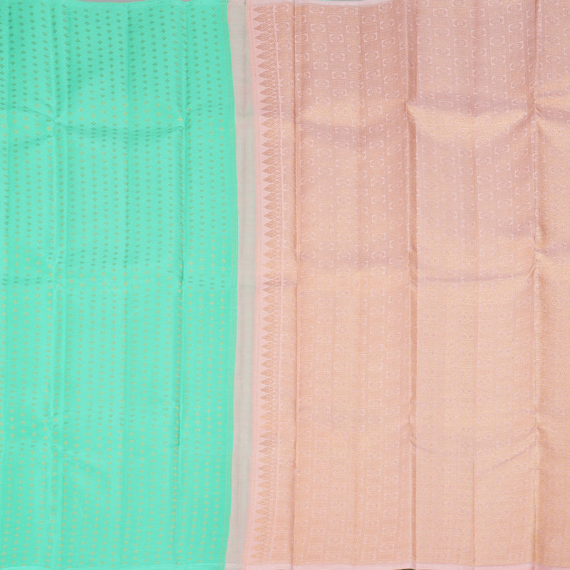 Hayagrivas Handloom Bright Teal Kanjivaram Silk Saree SSCBF59E32-1