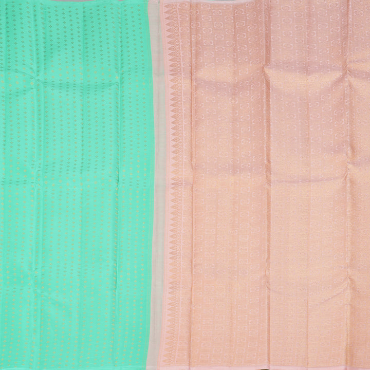 Hayagrivas Handloom Bright Teal Kanjivaram Silk Saree SSCBF59E32-1