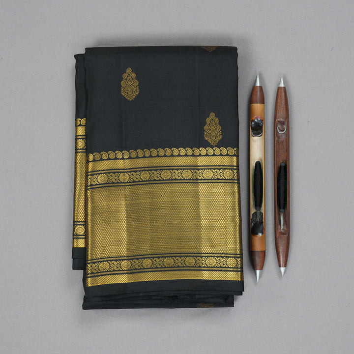 Hayagrivas Handloom Black Kanjivaram Silk Saree SSCBF59E4-1