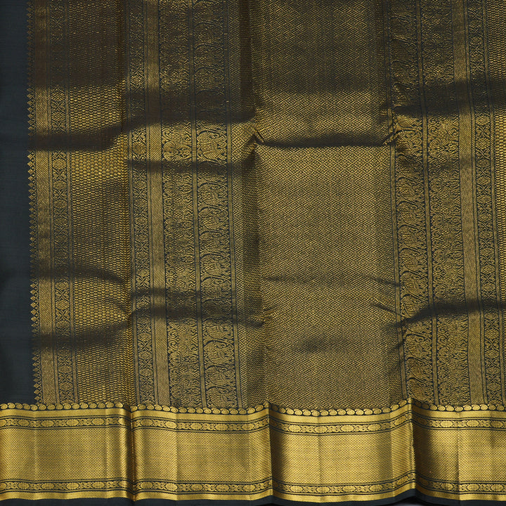Hayagrivas Handloom Black Kanjivaram Silk Saree SSCBF59E4-1