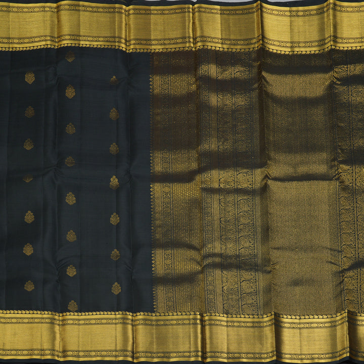 Hayagrivas Handloom Black Kanjivaram Silk Saree SSCBF59E4-1
