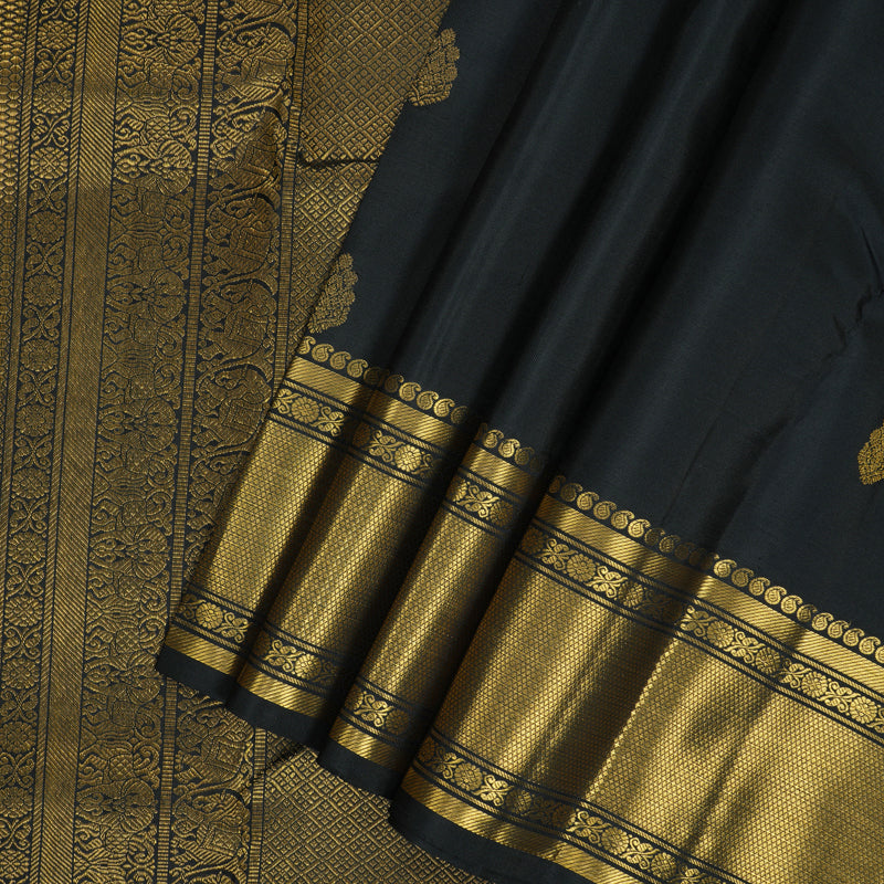 Hayagrivas Handloom Black Kanjivaram Silk Saree SSCBF59E4-1
