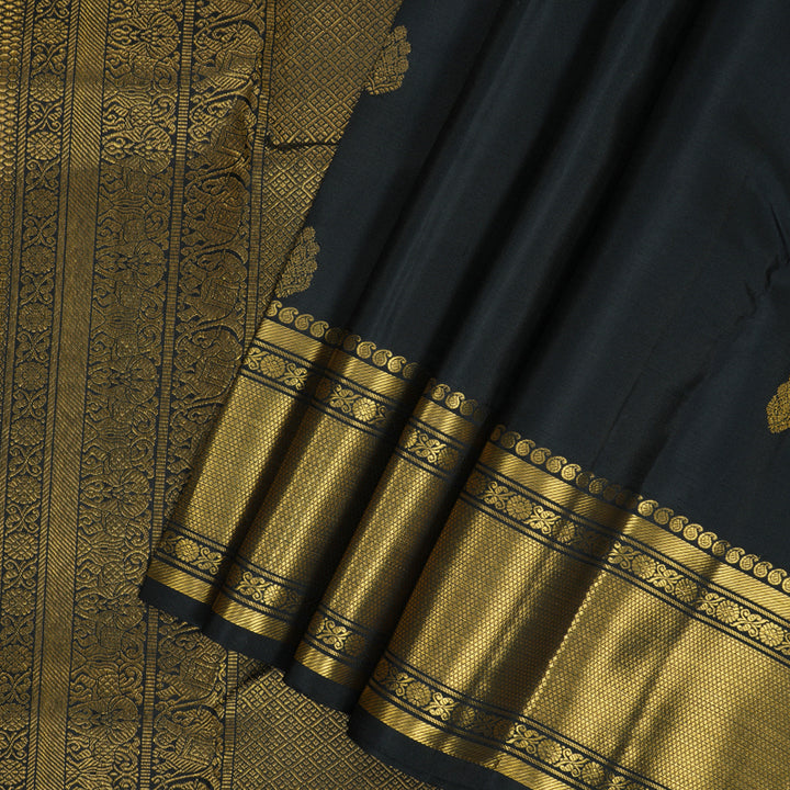 Hayagrivas Handloom Black Kanjivaram Silk Saree SSCBF59E4-1
