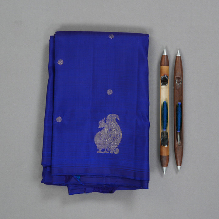 Hayagrivas Handloom MS Blue Kanjivaram Silk Saree SSCBF59E6-1