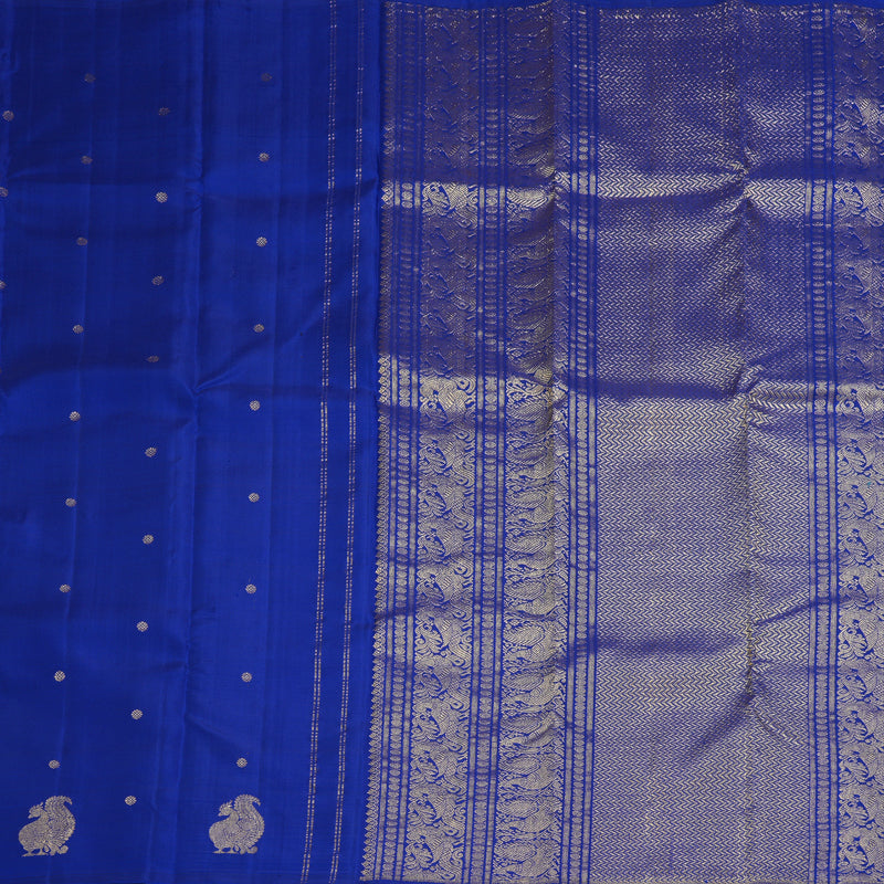 Hayagrivas Handloom MS Blue Kanjivaram Silk Saree SSCBF59E6-1