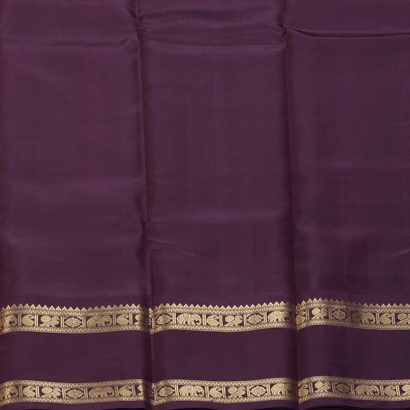 Hayagrivas Handloom Dusky Purple Kanjivaram Silk Saree with Plum Purple Border SSCBF65E1-2
