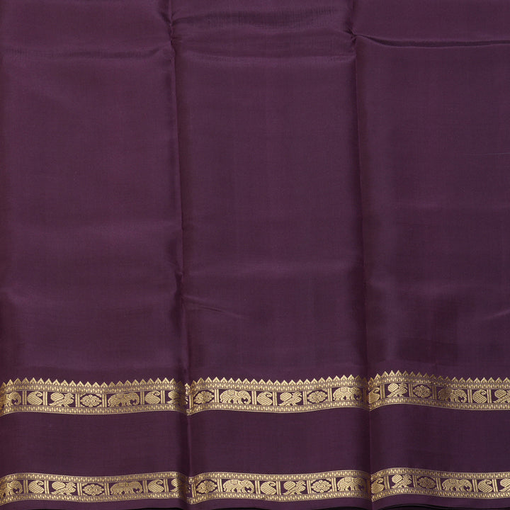 Hayagrivas Handloom Dusky Purple Kanjivaram Silk Saree with Plum Purple Border SSCBF65E1-2