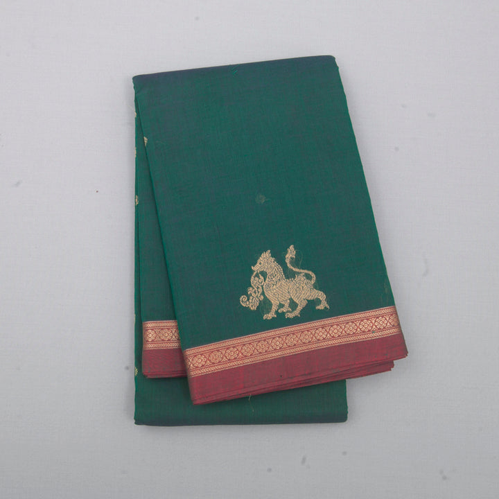 Hayagrivas Peacock Green Handloom Kanchi Cotton Saree SSCBF66E4-6