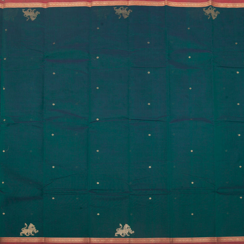 Hayagrivas Peacock Green Handloom Kanchi Cotton Saree SSCBF66E4-6
