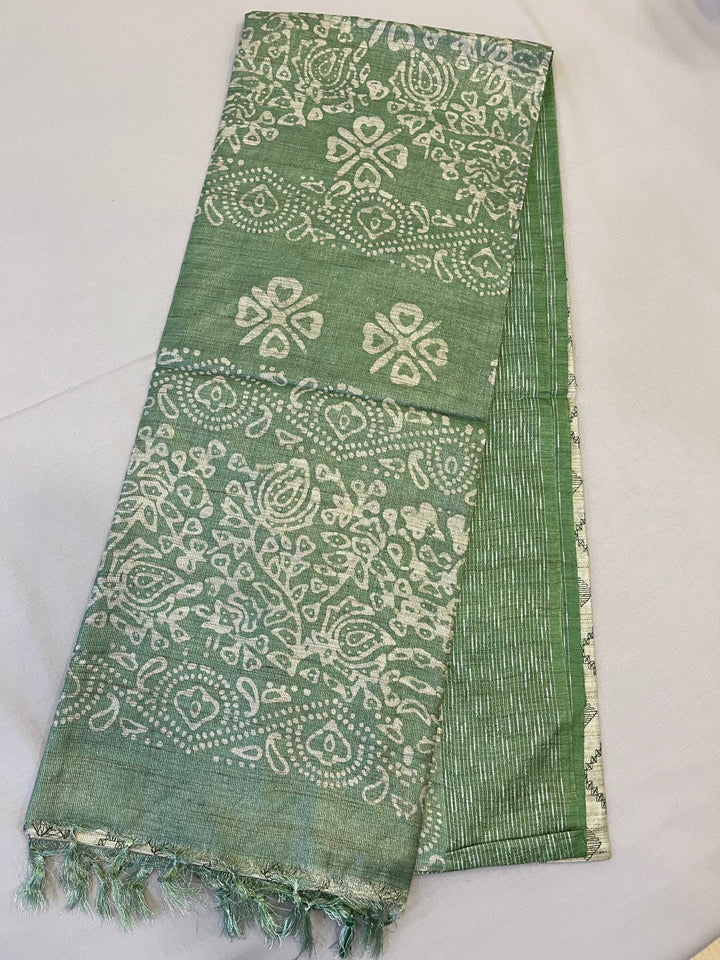 Hayagrivas Beige Semi Tussar Saree SSCBF68E7-11