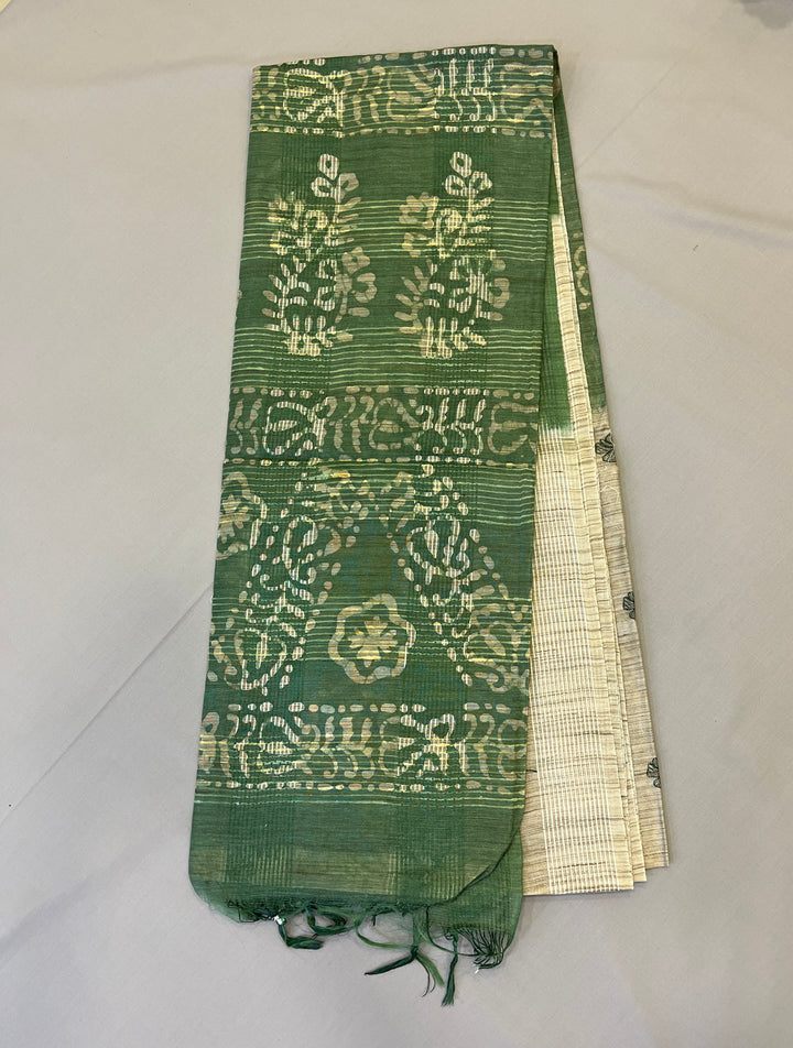 Hayagrivas Beige Semi Tussar Saree SSCBF68E8-1