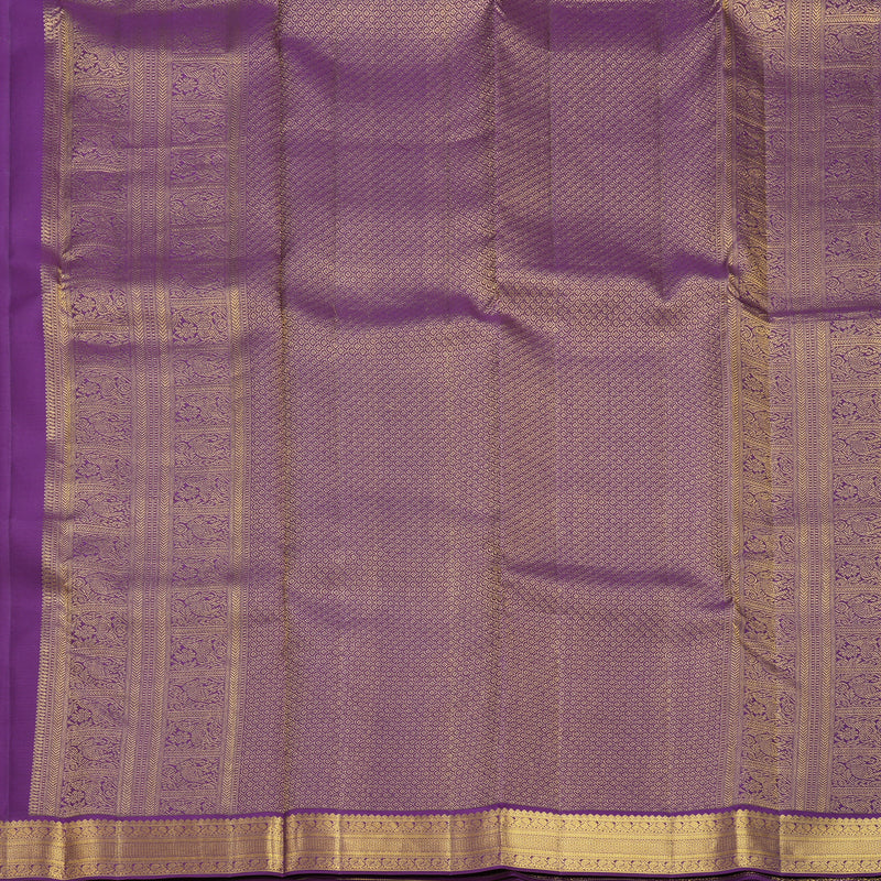 Hayagrivas Handloom Pista Green Kanjivaram Silk Saree with Purple Border SSCBF70E1-1