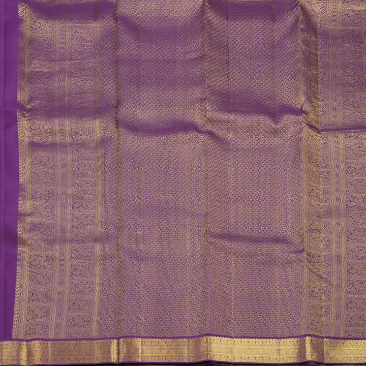 Hayagrivas Handloom Pista Green Kanjivaram Silk Saree with Purple Border SSCBF70E1-1