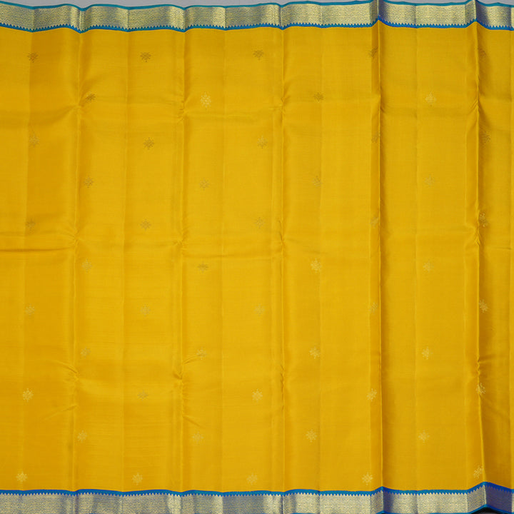 Hayagrivas Handloom Mustard Yellow Kanjivaram Silk Saree with Mayilkazhuthu Border SSCBF70E14-1