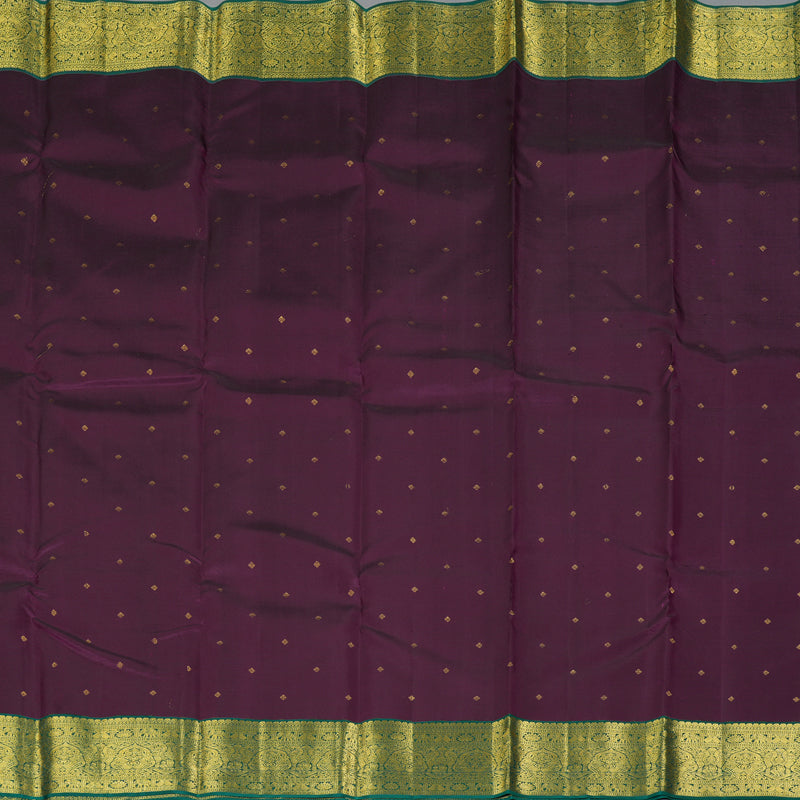 Hayagrivas Handloom Purple Kanjivaram Silk Saree with Dark Green Border SSCBF70E15-6