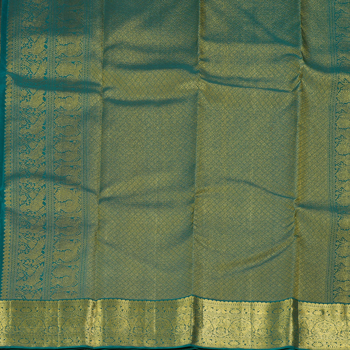 Hayagrivas Handloom Purple Kanjivaram Silk Saree with Dark Green Border SSCBF70E15-6