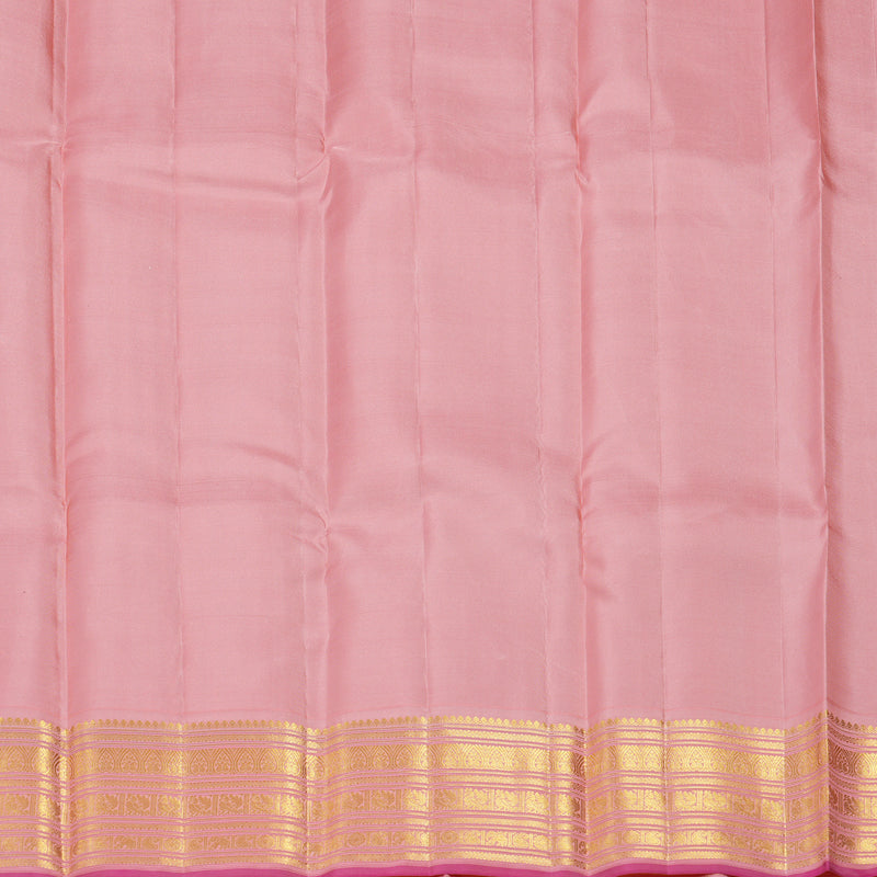Hayagrivas Handloom Dark Purple Kanjivaram Silk Saree with Peach Pink Border SSCBF70E16-5