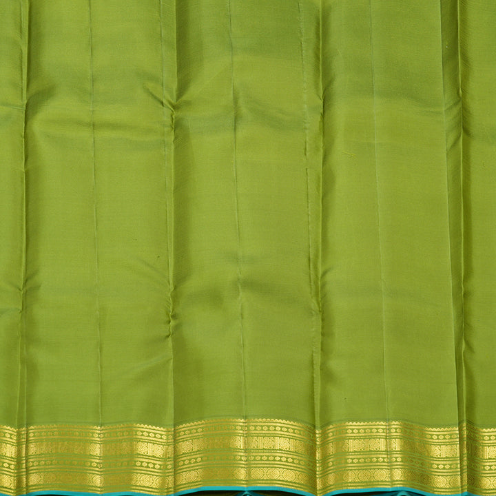 Hayagrivas Handloom Dark Green Kanjivaram Silk Saree with Parrot Green Border SSCBF70E19-2