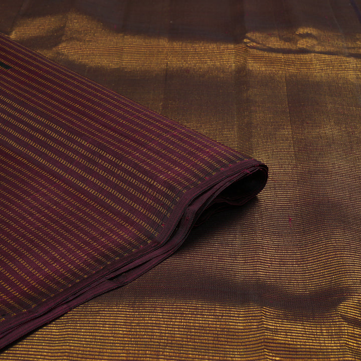 Hayagrivas Handloom Black Kanjivaram Silk Saree with Maroon Border SSCBF70E21-1