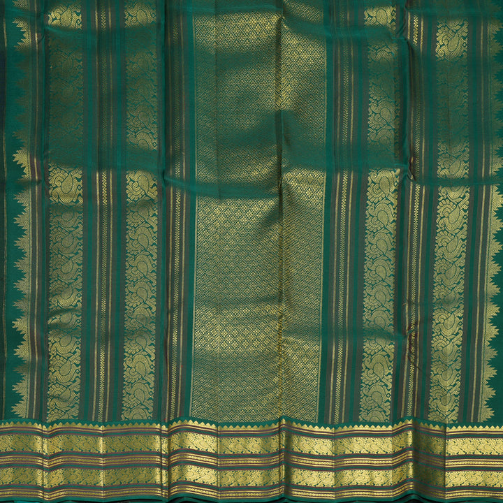 Hayagrivas Handloom Purple Kanjivaram Silk Saree with Dark Green Border SSCBF70E4-4