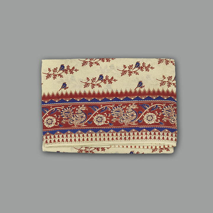Hayagrivas Beige Kalamkari Cotton Saree SSCBF73E1-17