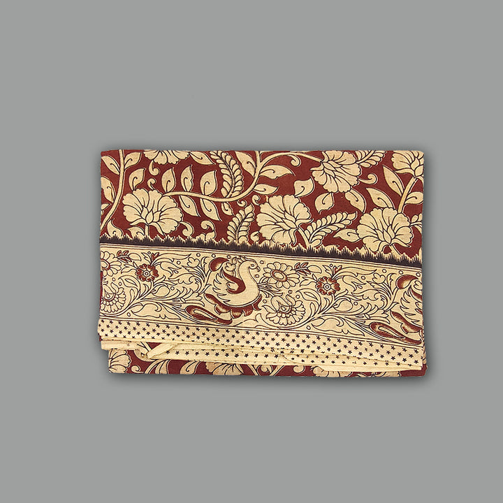 Hayagrivas Maroon Kalamkari Cotton Saree SSCBF73E1-28