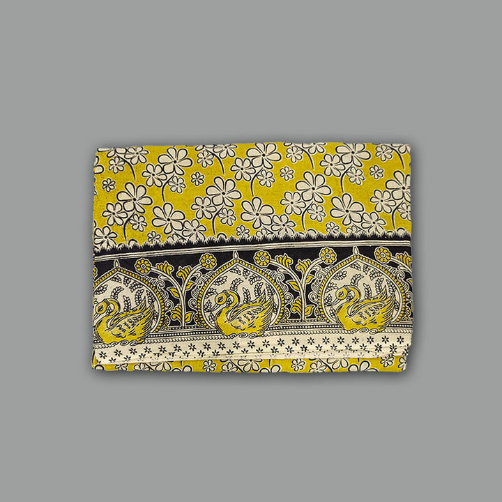 Hayagrivas Yellow Kalamkari Cotton Saree SSCBF73E1-30