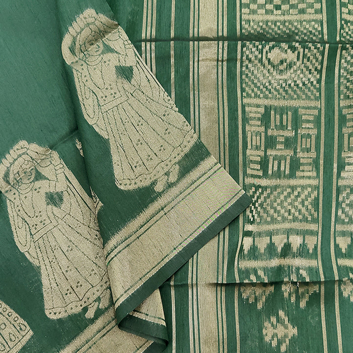 Hayagrivas Bottle Green Fancy Cotton Saree SSCBF84F1-1