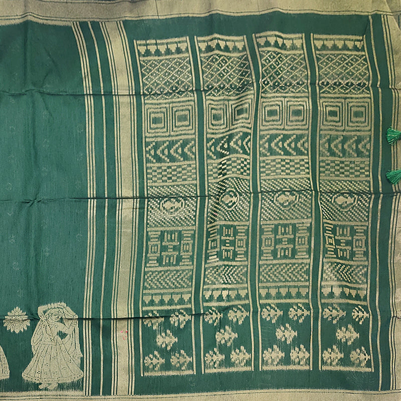 Hayagrivas Bottle Green Fancy Cotton Saree SSCBF84F1-1