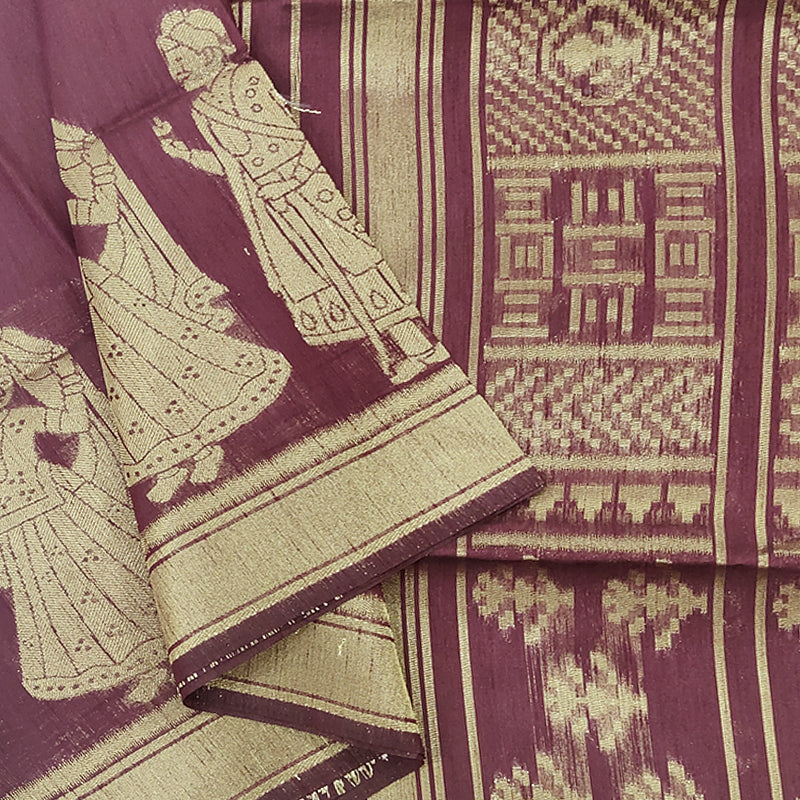 Hayagrivas Burgundy Fancy Cotton Saree SSCBF84F1-2