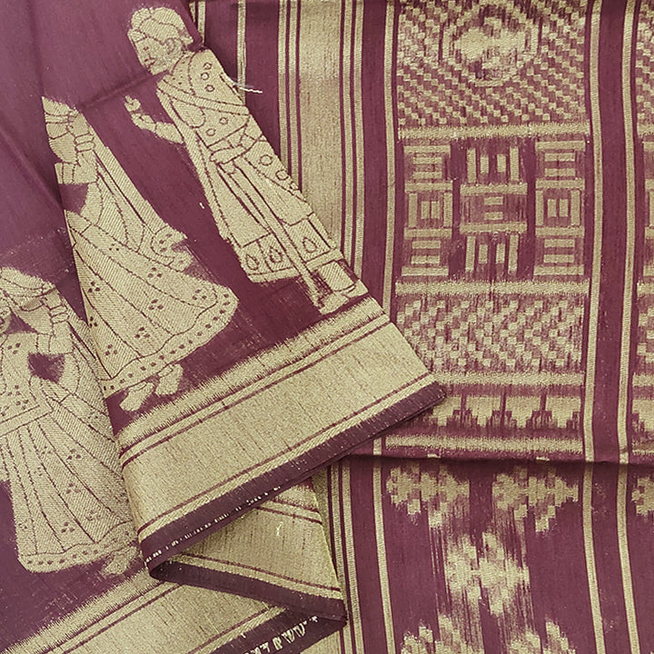 Hayagrivas Burgundy Fancy Cotton Saree SSCBF84F1-2