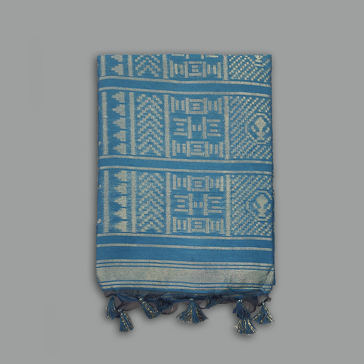 Hayagrivas Rama Blue Fancy Cotton Saree SSCBF84F1-3