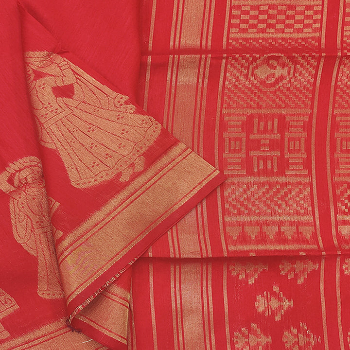 Hayagrivas Red Fancy Cotton Saree SSCBF84F1-4
