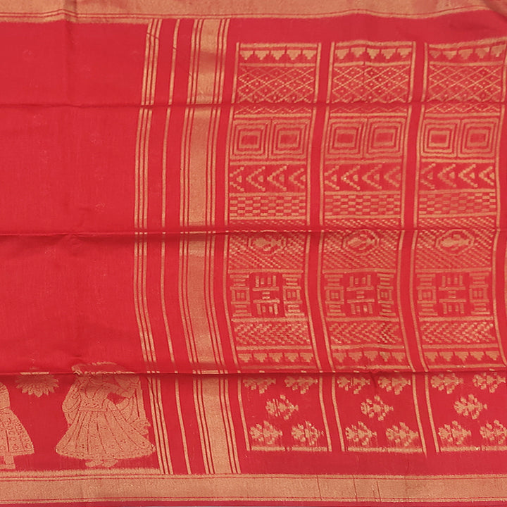 Hayagrivas Red Fancy Cotton Saree SSCBF84F1-4
