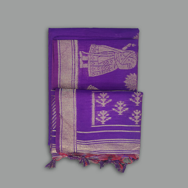Hayagrivas Purple Fancy Cotton Saree SSCBF84F1-5