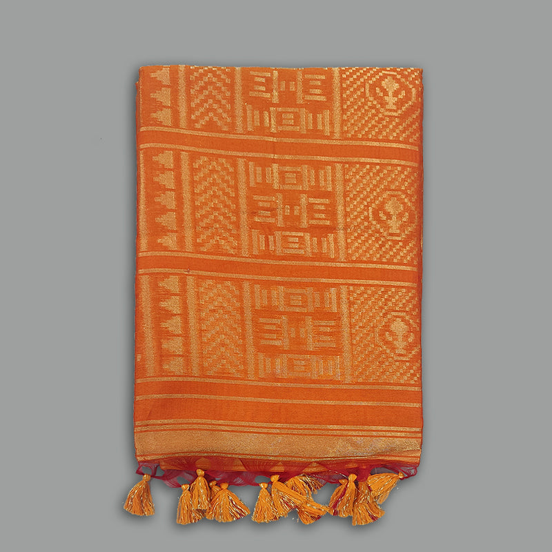 Hayagrivas Orange Fancy Cotton Saree SSCBF84F1-6
