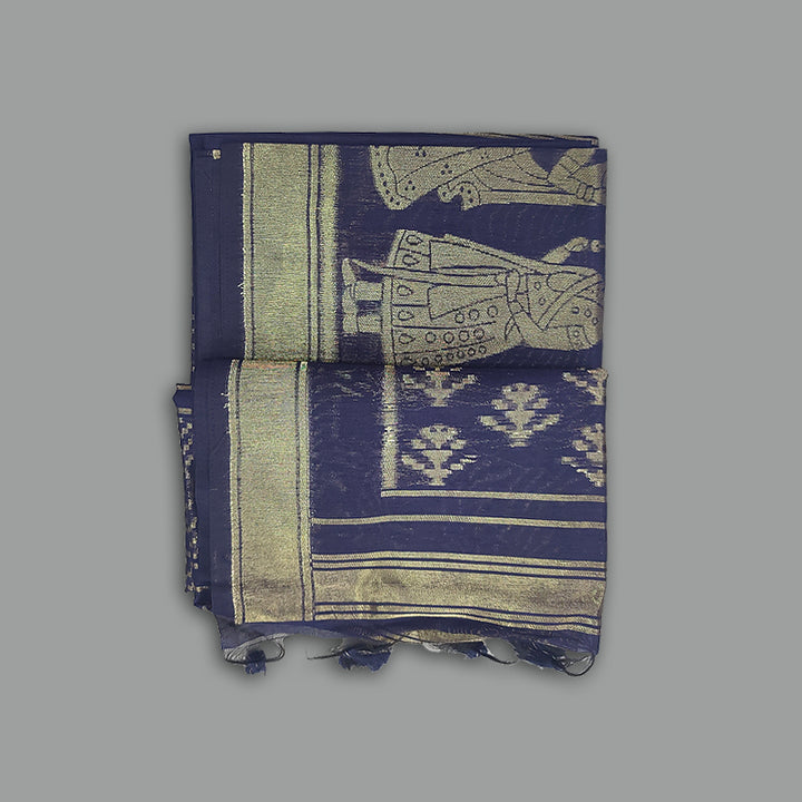 Hayagrivas Navy Blue Fancy Cotton Saree SSCBF84F1-8