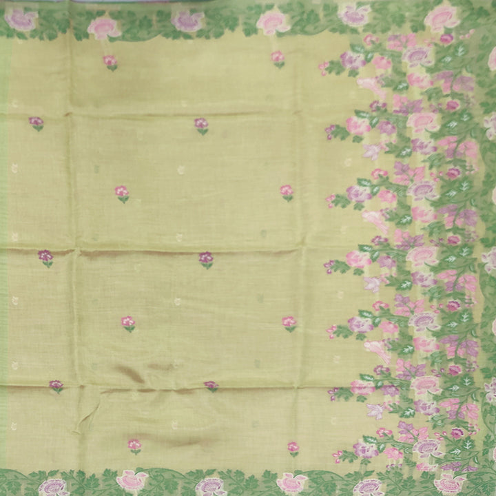 Hayagrivas Pista Green Fancy Cotton Saree SSCBF84F15-6