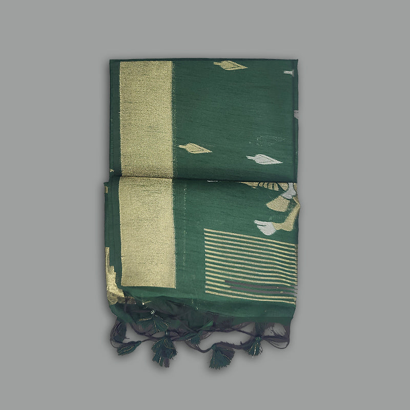 Hayagrivas Bottle Green Fancy Cotton Saree SSCBF84F3-1