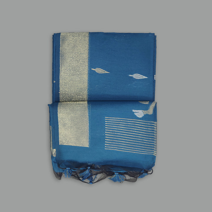 Hayagrivas Rama Blue Fancy Cotton Saree SSCBF84F3-4