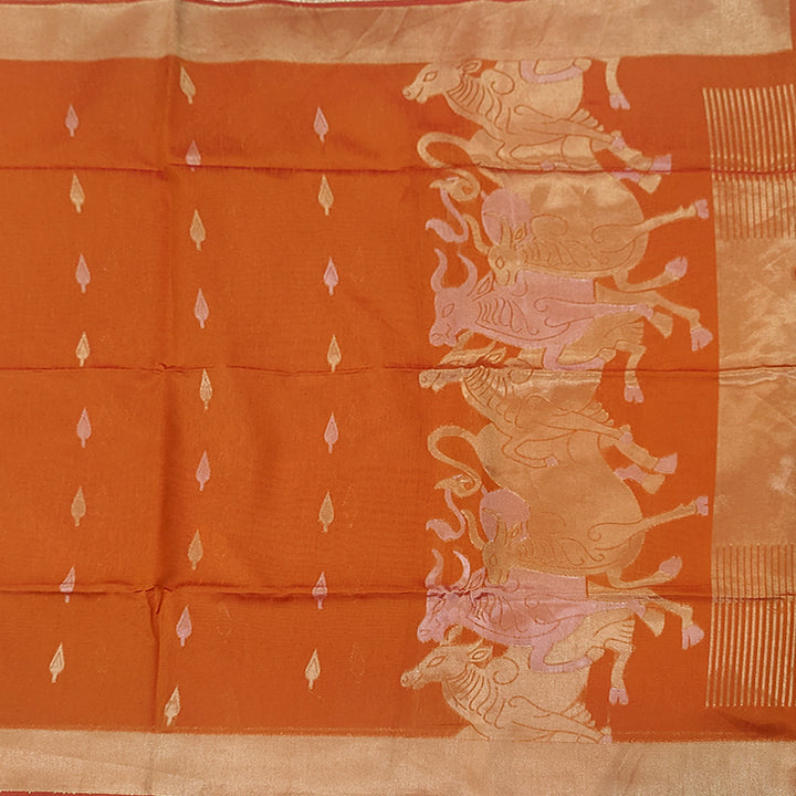 Hayagrivas Orange Fancy Cotton Saree SSCBF84F3-5