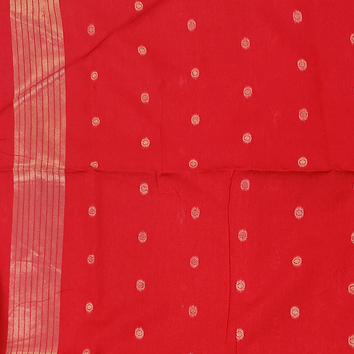 Hayagrivas Red Fancy Cotton Saree SSCBF84F3-6