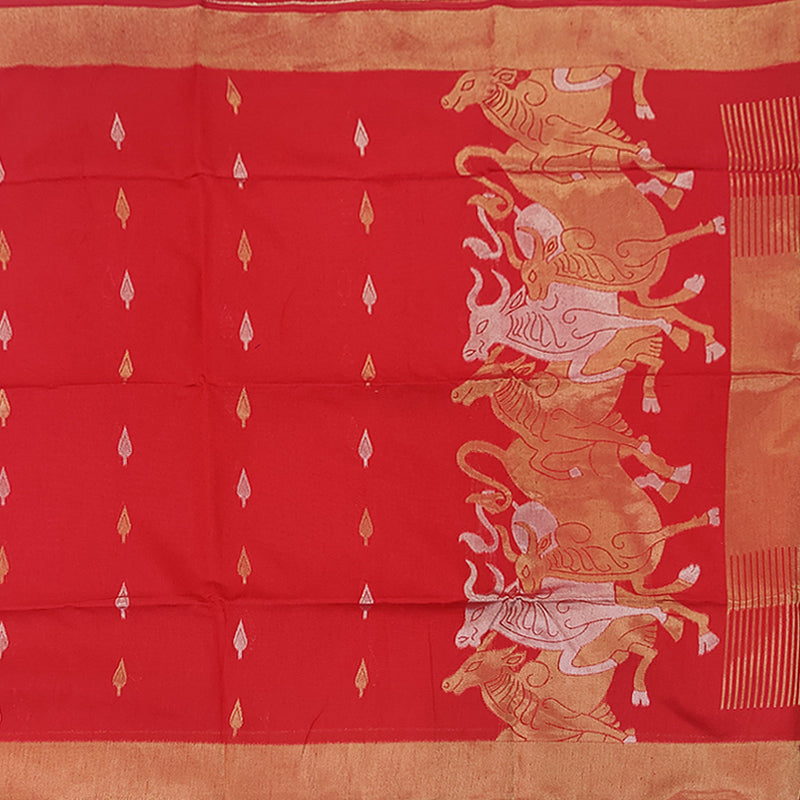 Hayagrivas Red Fancy Cotton Saree SSCBF84F3-6