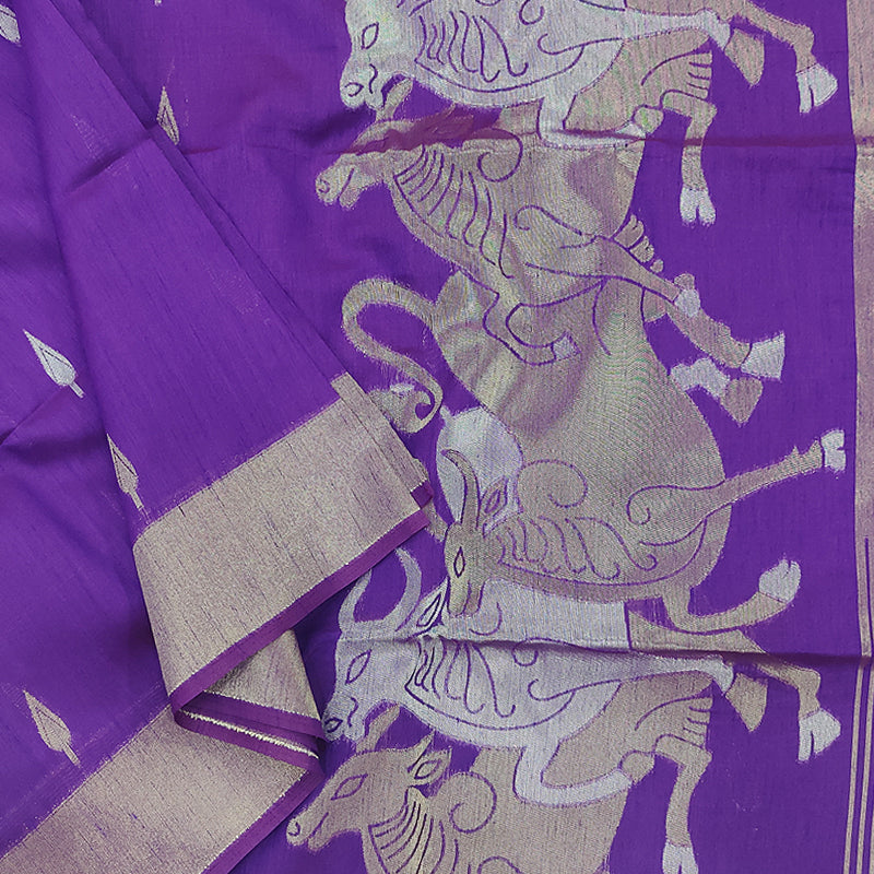 Hayagrivas Purple Fancy Cotton Saree SSCBF84F3-8