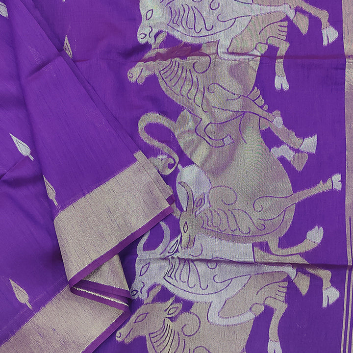 Hayagrivas Purple Fancy Cotton Saree SSCBF84F3-8