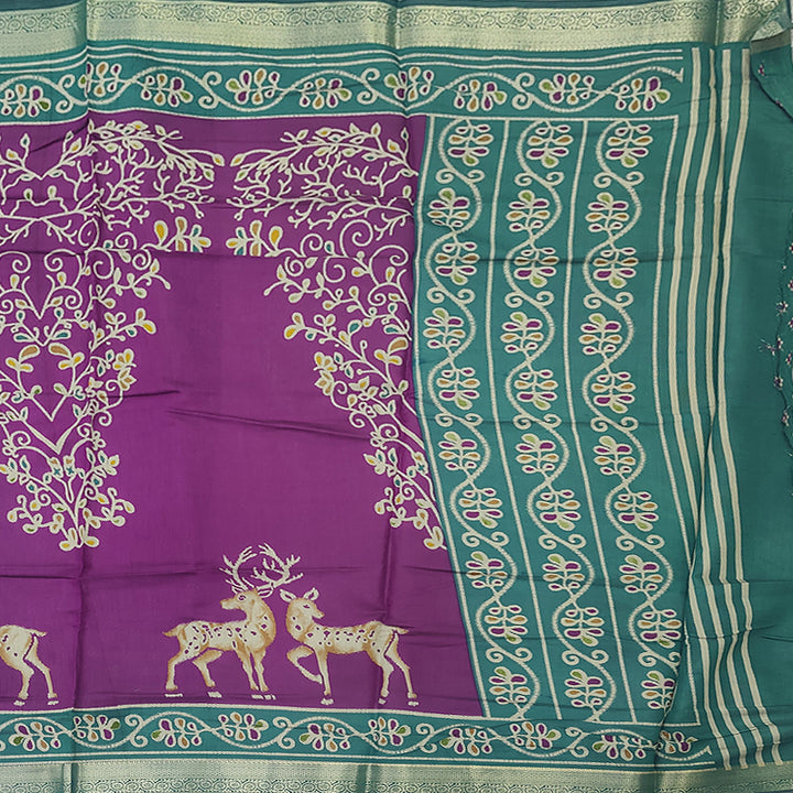 Hayagrivas Vadamalli Purple Fancy Cotton Saree SSCBF89F9-2