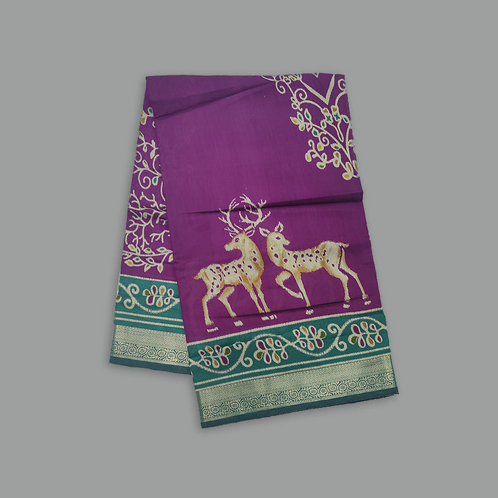 Hayagrivas Vadamalli Purple Fancy Cotton Saree SSCBF89F9-2
