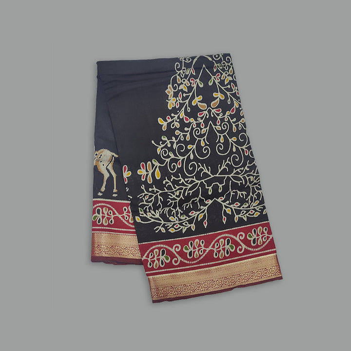 Hayagrivas Black Fancy Cotton Saree SSCBF89F9-3